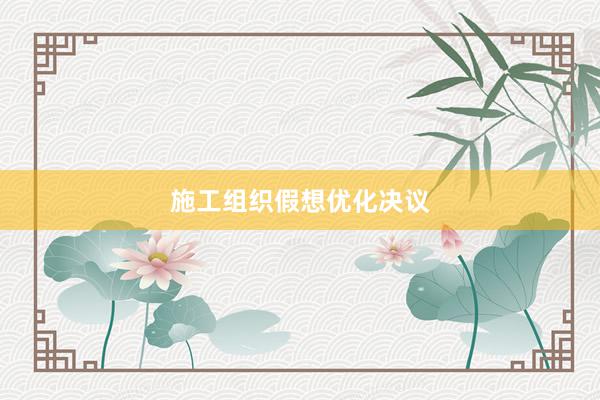 施工组织假想优化决议