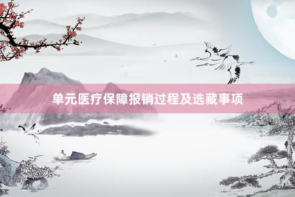 单元医疗保障报销过程及选藏事项