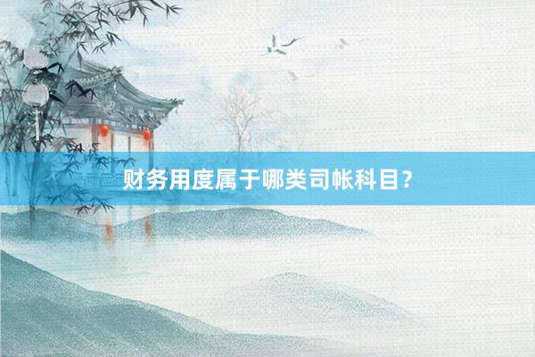 财务用度属于哪类司帐科目？